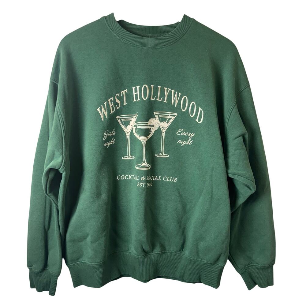 Lazy Sunday Crewneck Sweatshirt Womens Large West Hollywood Girls Night cocktail